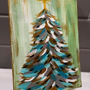 Festive Holiday Tree Canvas Art